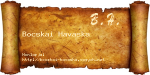 Bocskai Havaska névjegykártya